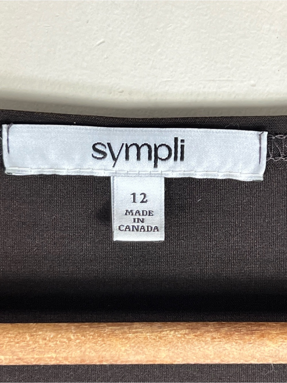 Sympli Chocolate Brown Size 12 V-Neck Dolman Sleeve Jersey Knit Top Stretch - Picture 4 of 8